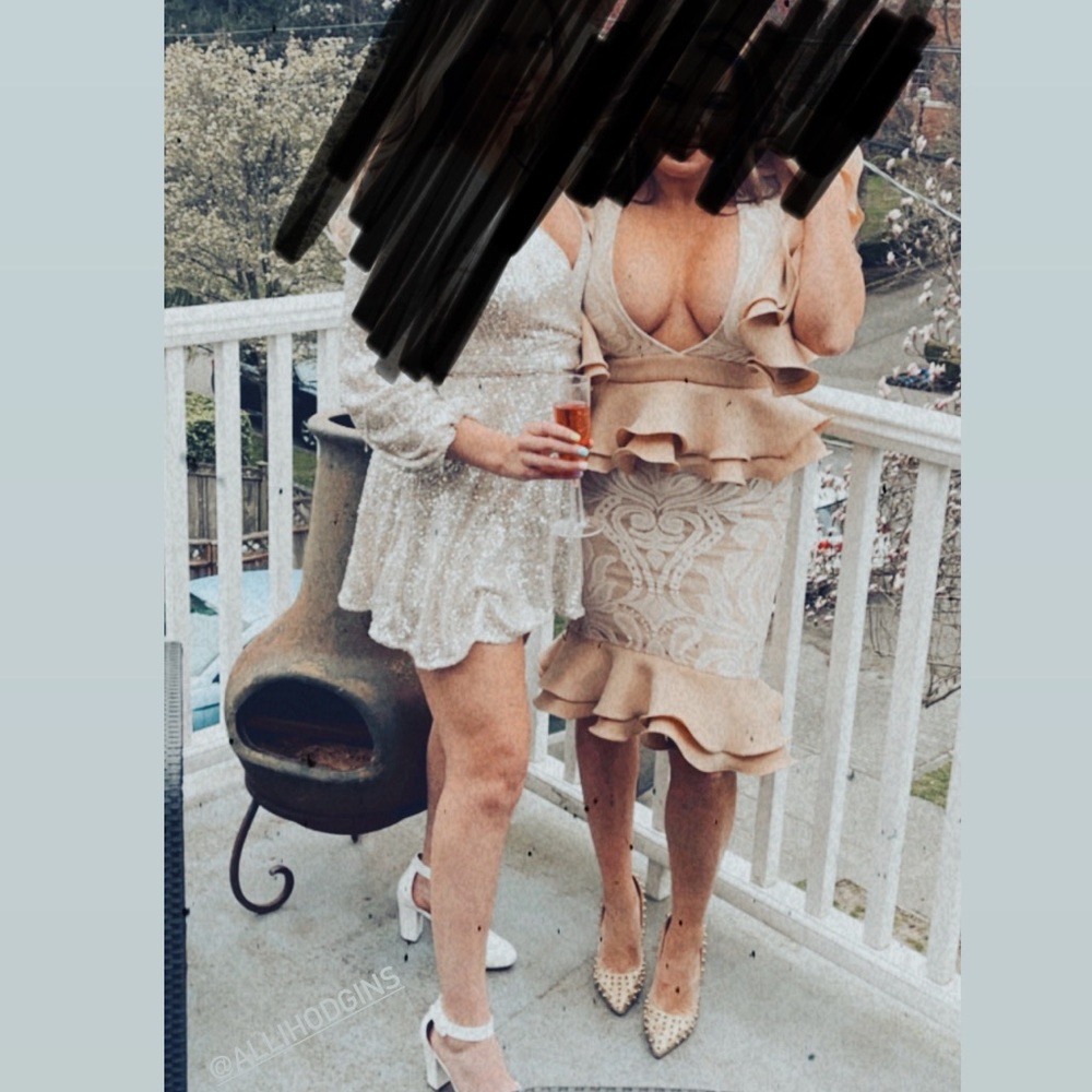 Nude pretty little thing ruffle dress - Picture 2 of 6
